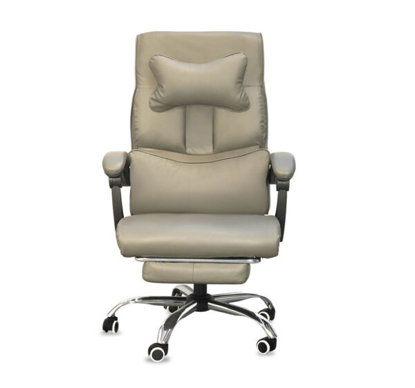 Luxury leather high-back office chair with head cushion