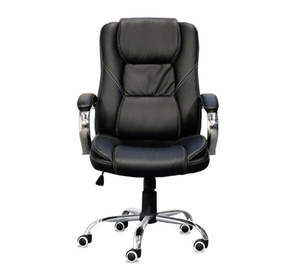 Executive black leather Adjustable high-back office chair