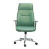 Executive green leather Adjustable height office chair