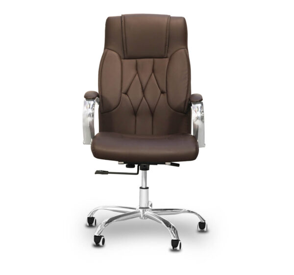 Executive dark brown leather office chair Adjustable height