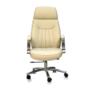 Modern cream leather executive office chair