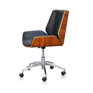 Executive Adjustable short black and brown leather office chair-Office furniture