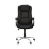 Executive black leather high-back office chair