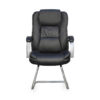 Black leather standby guest chair