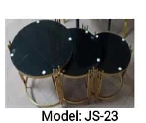 Dynamics Black and golden round coffee table set