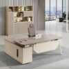 Dynamics Extendable Executive Solid Wood Office Table/Desk L Shaped for CEO