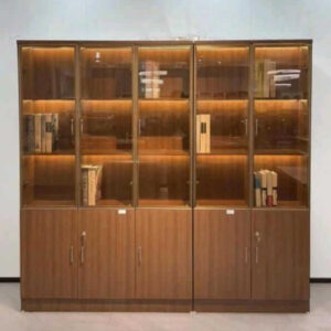 Dynamics Modren Luxury Wooden With Glass Cabinet & Bookcase Combination for Office Home & Hotel