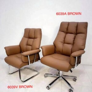 Dynamics Modren Brown PU leather Comfortable Adjustable height Manager Directot Office chair